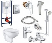 Комплект Grohe Mega Bundle унитаз с инсталляцией и набор смесителей для ванной UA39586MB0