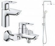 Набір змішувачів для ванної Grohe BauLoop New 3 в 1 з душовою системою хром UA26129005