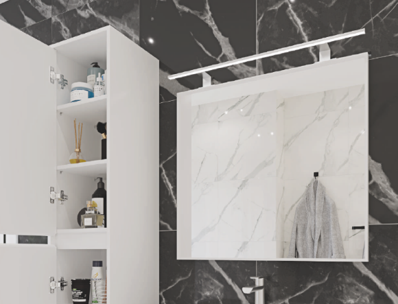 Дзеркало у ванній кімнаті Radaway Elegant c LED підсвічуванням 80x80 см білий D1103-8080