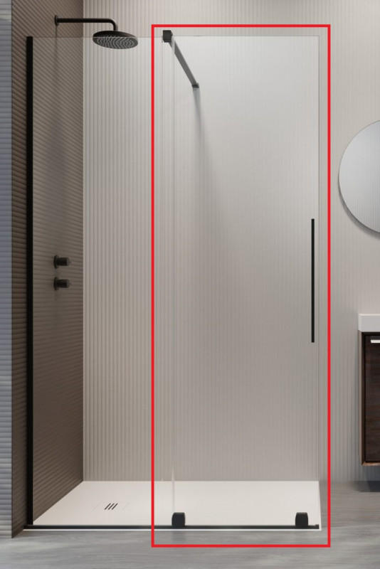 Створка душових дверей Radaway Furo Black Walk-in 110 L розсувна 58.8х200 см ліва чорний/прозоре скло 10106588-54-01L