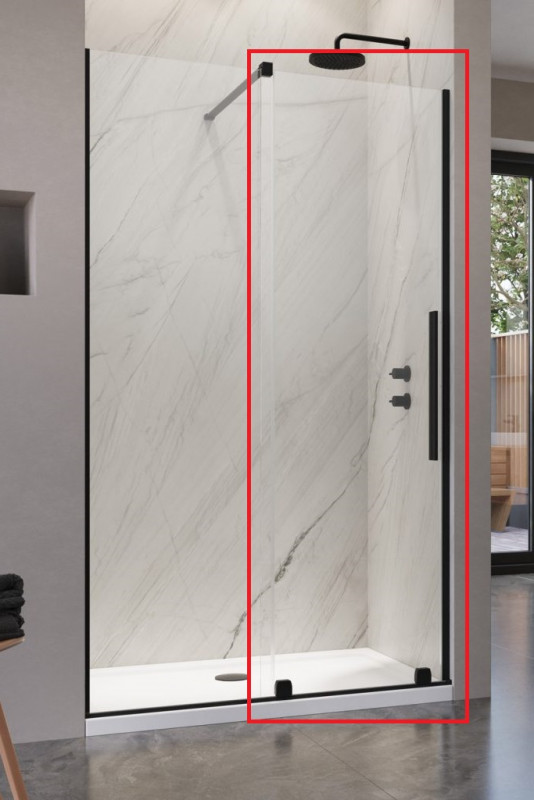 Створка душових дверей Radaway Furo Black DWJ 100 L розсувна 52,2х200 см ліва чорний/прозоре скло 10107522-54-01L