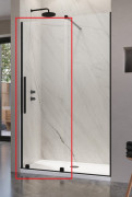 Створка душових дверей Radaway Furo Black DWJ 150 R розсувна 77,2х200 см права чорний/прозоре скло 10107772-54-01R