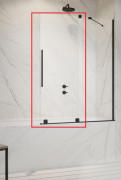 Шторка для ванної Radaway Furo Black PND II Door 638 R розсувна 63,8х150 см права чорна/прозоре скло 10109638-54-01R