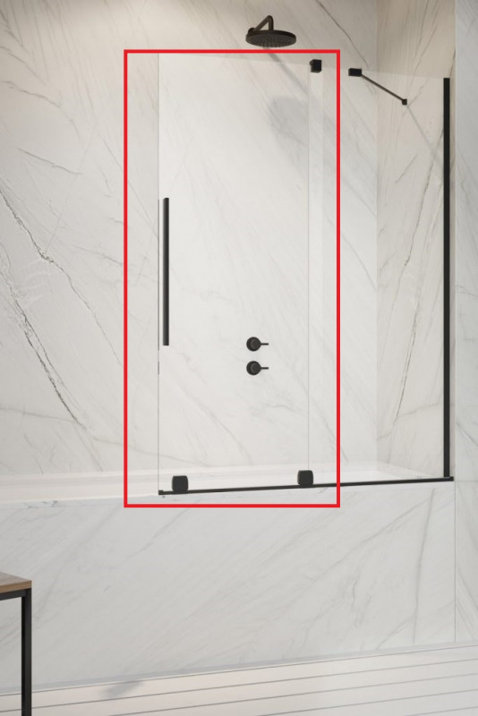 Шторка для ванной Radaway Furo Black PND II Door 888 R раздвижная 88,8х150 см правая черный/прозрачное стекло 10109888-54-01R