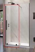 Стул душових дверей Radaway Furo Black DWJ 130 R розсувна 67,2х200 см права чорний/прозоре скло 10107672-54-01R