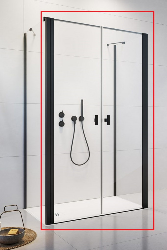 Душевая дверь Radaway Nes 8 Black DWD+2S 110х200 см распашная черный/прозрачное стекло 10082110-54-01