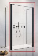 Душові двері Radaway Nes 8 Black DWD+2S 100х200 см орна чорний/прозоре скло 10082100-54-01