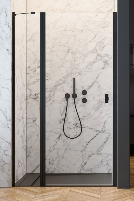 Душові двері Radaway Nes 8 Black DWJ II 120х200 см орна ліва чорний/прозоре скло 10083120-54-01L