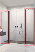 Комплект нерухомих елементів душових дверей Radaway Nes 8 Black DWD II 87х200 см чорний/прозоре скло 10080187-54-01
