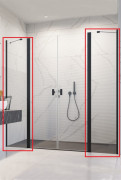 Комплект нерухомих елементів душових дверей Radaway Nes 8 Black DWD II 97х200 см чорний/прозоре скло 10080197-54-01