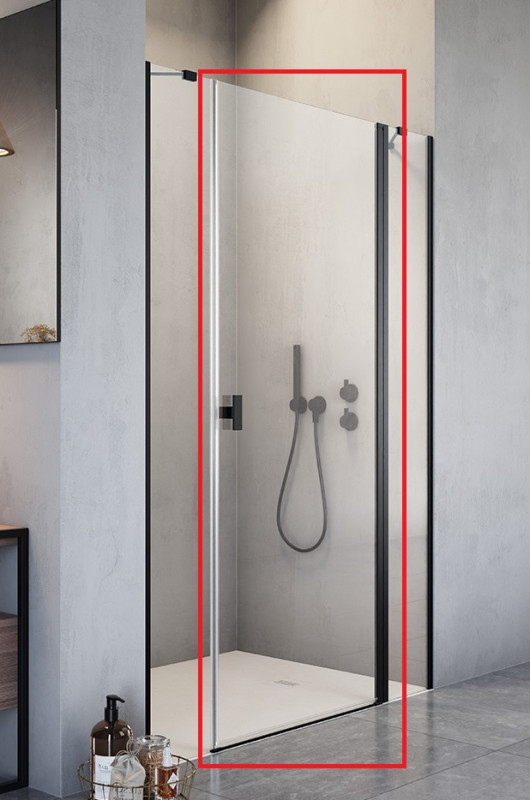 Створення душових дверей Radaway Nes 8 Black DWJS 140 R 79х200 см права чорна/прозоре скло 10084790-54-01R