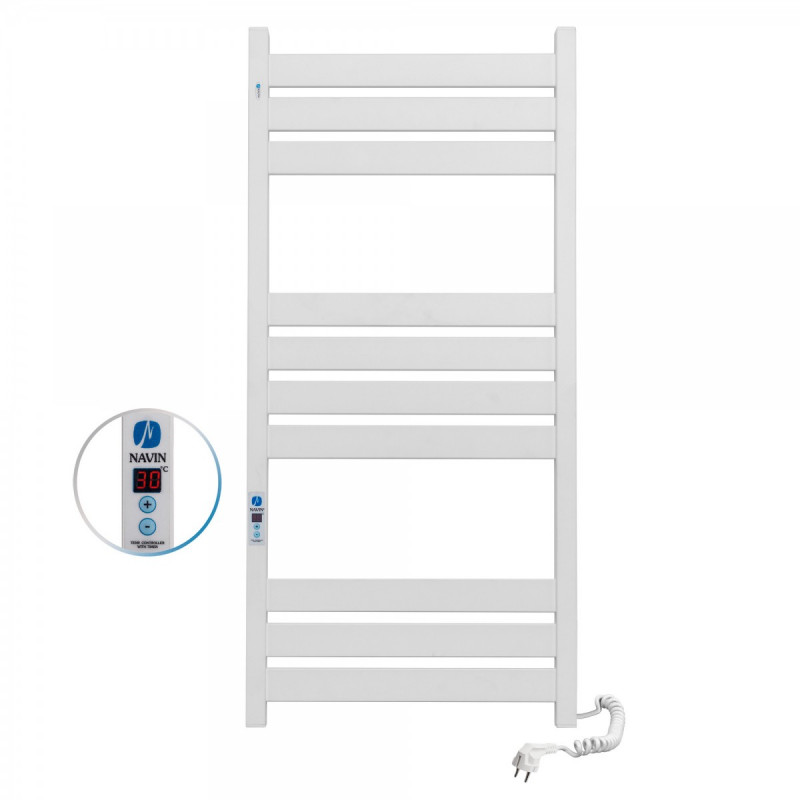 Электрический полотенцесушитель Navin Largo 500х1000 Digital правый окрашенная сталь белый бархат 12-844052-5010