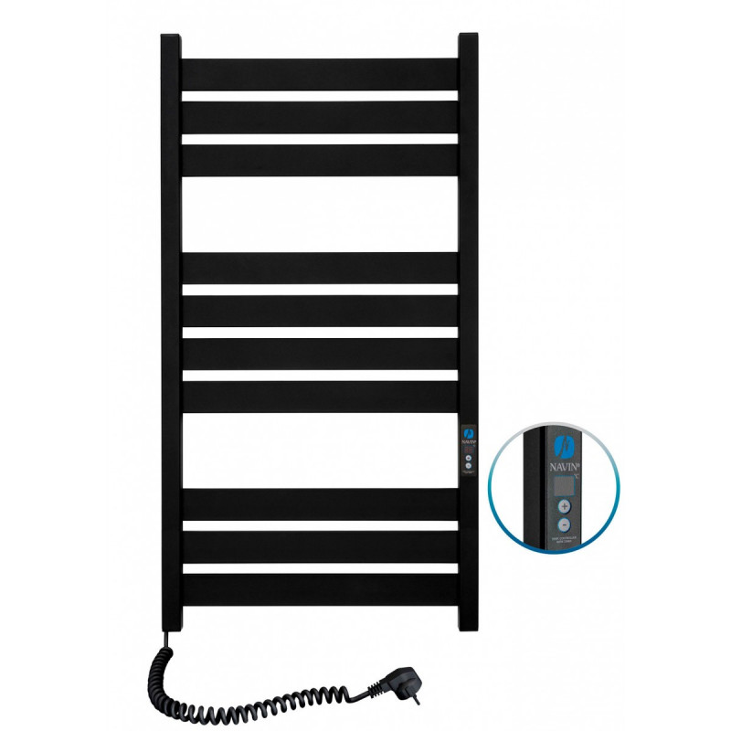 Электрический полотенцесушитель Navin Largo 500х1000 Digital левый окрашенная сталь черный муар 12-244152-5010