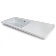 Раковина для ванной Fancy Marble Peggy 125х50 см левая искусственный камень белый матовый 3613303