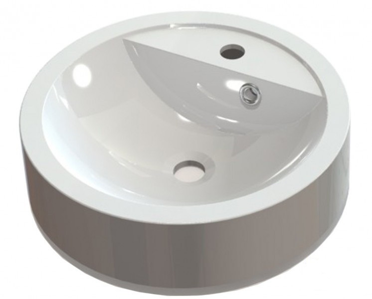 Раковина для ванної Fancy Marble Renata Ø43 см штучний камінь білий матовий 0804103