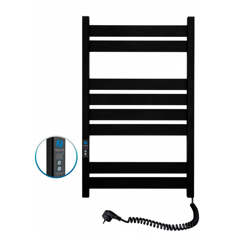 Электрический полотенцесушитель Navin Largo 500х800 Digital правый окрашенная сталь черный муар 12-244052-5080