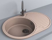 Мойка для кухни Fancy Marble Vermont 77х50 см литой мрамор песочный 113087001