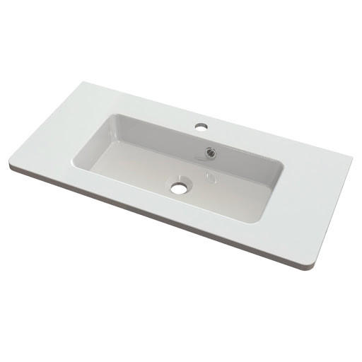 Раковина для ванной Fancy Marble Annabelle 89,5х39,9 см искусственный камень белый матовый 4009103