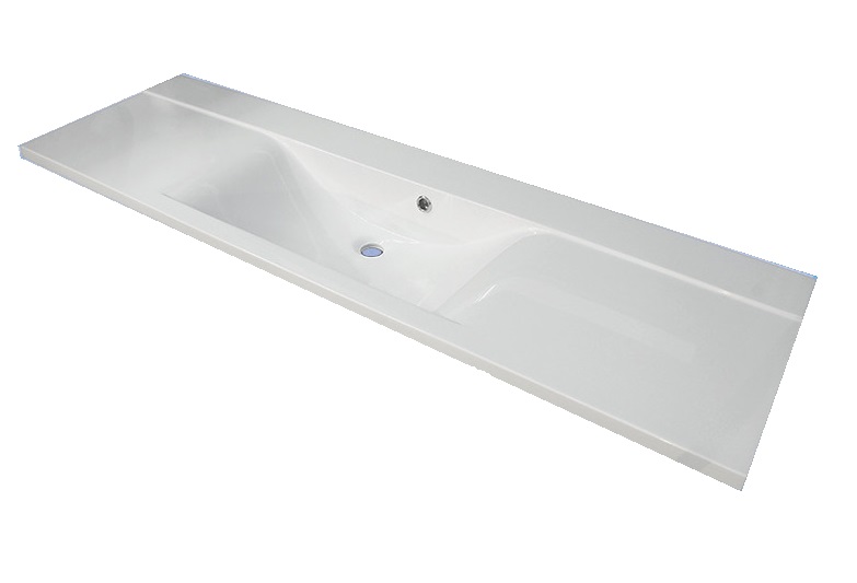 Раковина Fancy Marble Margo 150х46 см штучний камінь білий матовий 2715103