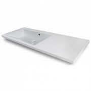 Раковина для ванної Fancy Marble Peggy 125х50 см ліва штучний камінь білий матовий 3613303