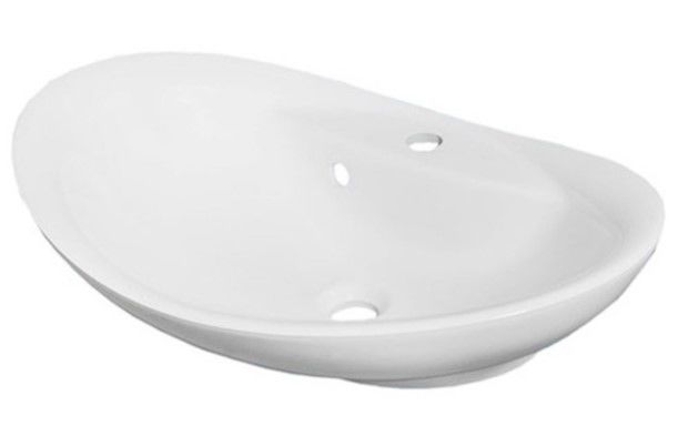 Раковина для ванной Fancy Marble Ruby 64х43 см искусственный камень белый матовый 6707103