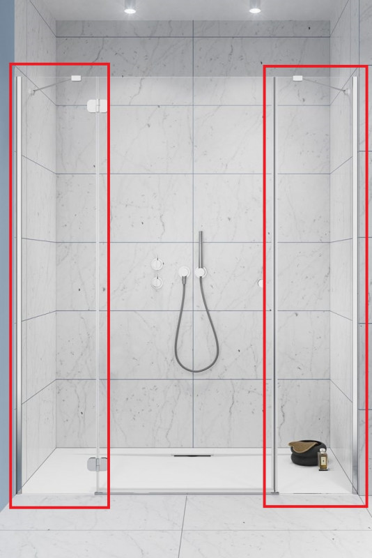 Комплект неподвижных элементов душевой двери Radaway Torrenta DWJS 37х195 см хром/прозрачное стекло 1320370-01-01