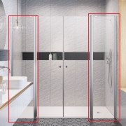 Комплект нерухомих елементів душових дверей Radaway Eos DWD II 73х195 см хром/прозоре скло 13799730-01-01