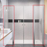 Комплект неподвижных элементов душевой двери Radaway Eos DWD II 103х195 см хром/прозрачное стекло 13799103-01-01