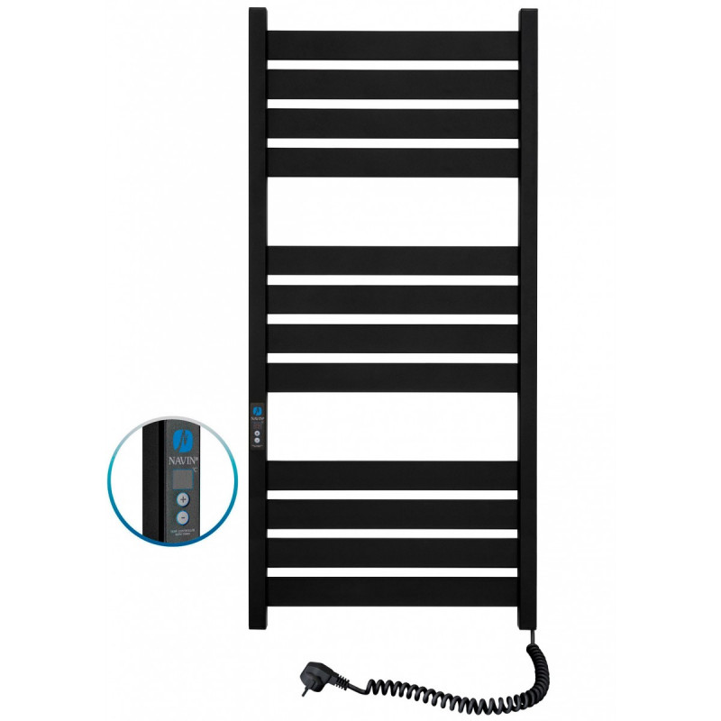 Электрический полотенцесушитель Navin Largo 500х1200 Digital правый окрашенная сталь черный муар 12-244052-5012