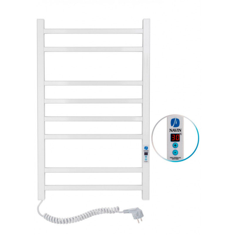 Рушникосушарка електрична NAVIN Loft 500х800 Digital ліва пофарбована сталь білий 12-143152-5080