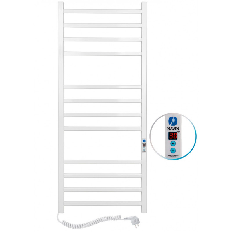 Электрический полотенцесушитель Navin Loft 500х1200 Digital левый окрашенная сталь белый 12-143152-5012