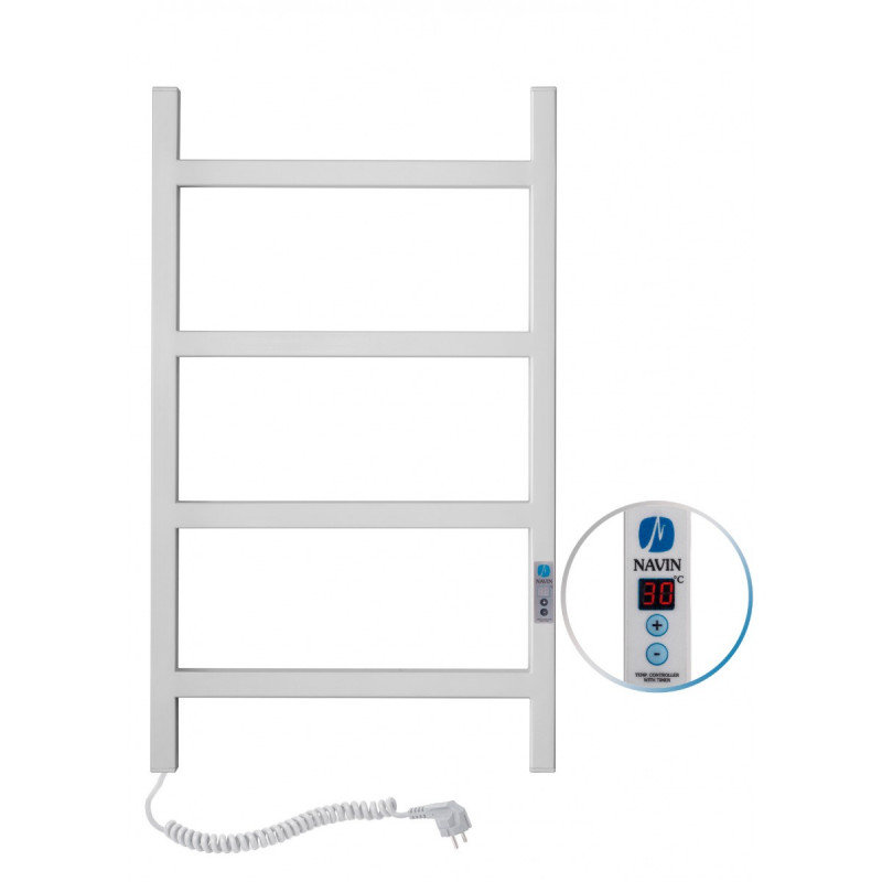 Электрический полотенцесушитель Navin Nordic 500х800 Digital левый окрашенная сталь белый бархат 12-841152-5080
