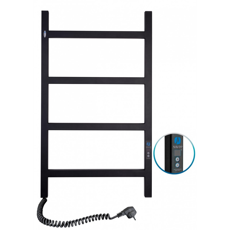 Электрический полотенцесушитель Navin Nordic 500х800 Digital левый окрашенная сталь черный муар 12-241152-5080
