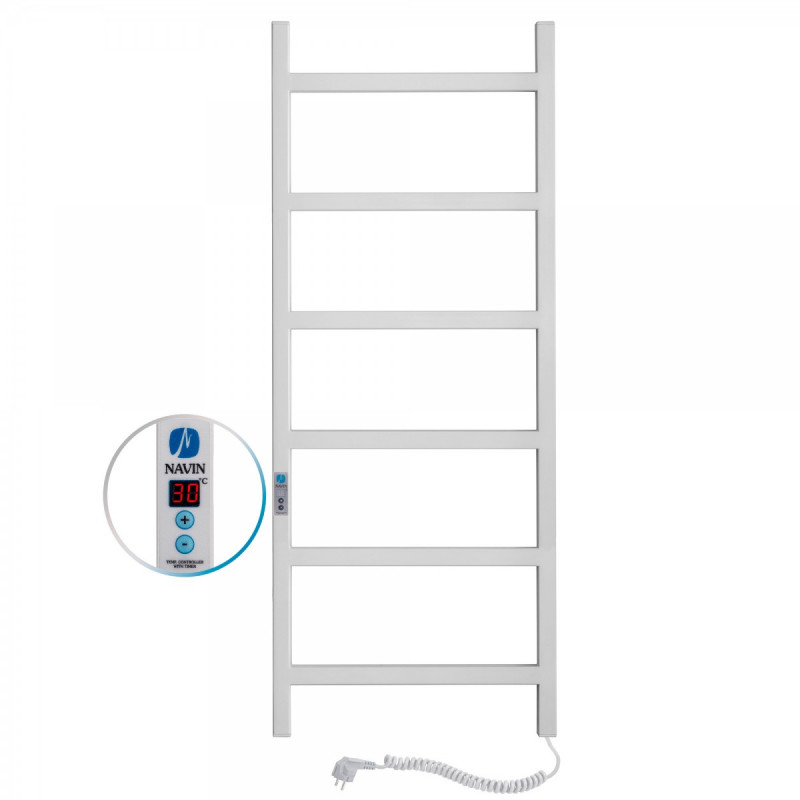 Электрический полотенцесушитель Navin Nordic 500х1200 Digital правый окрашенная сталь белый бархат 12-841052-5012