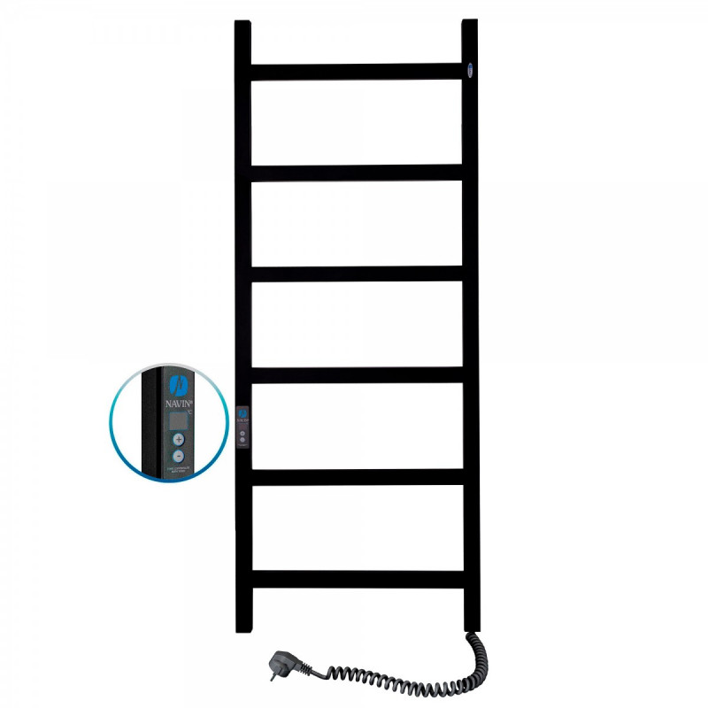 Электрический полотенцесушитель Navin Nordic 500х1200 Digital правый окрашенная сталь черный муар 2-241052-5012