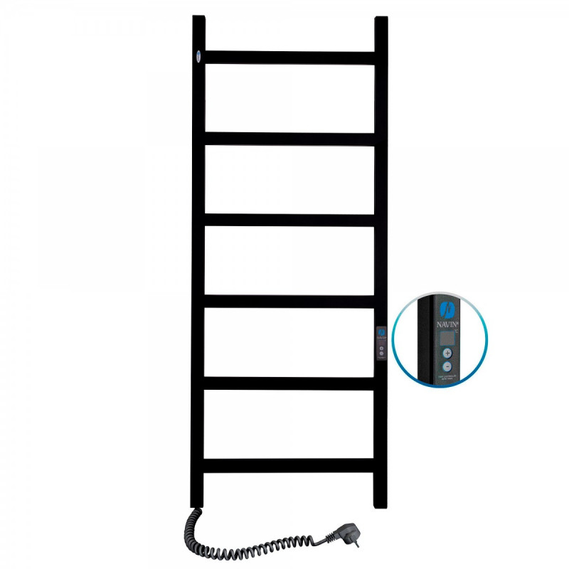 Электрический полотенцесушитель Navin Nordic 500х1200 Digital левый окрашенная сталь черный муар 12-241152-5012