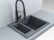 Мойка для кухни Fancy Marble Arizona 59,7х49,5 см литой мрамор серый 105060013