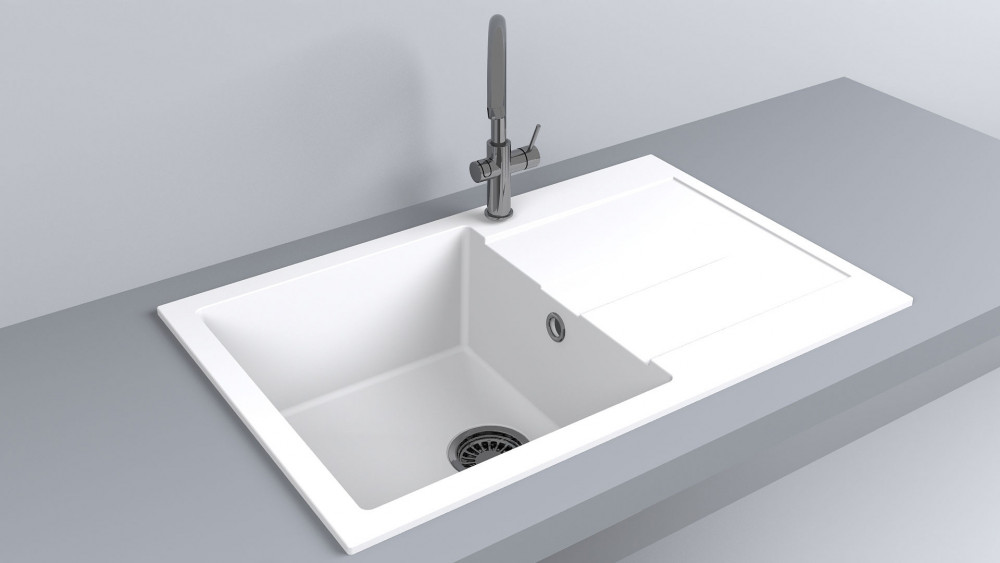 Мийка для кухні Fancy Marble Connecticut 78х50 см мармур білий 114080001