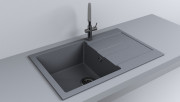 Мойка для кухни Fancy Marble Connecticut 78х50 см литой мрамор серый 114080013
