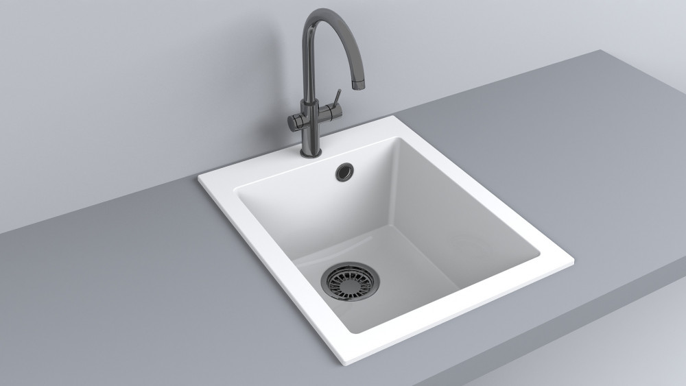 Мойка для кухни Fancy Marble Jersey 41х50,5 см литой мрамор белый 109040001