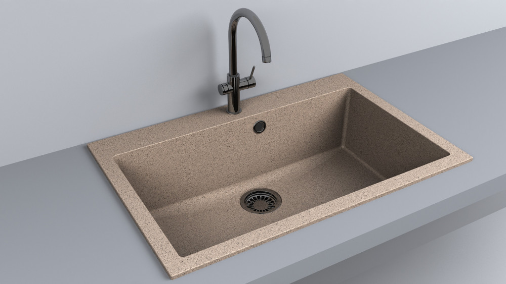 Мойка для кухни Fancy Marble Jersey 76х50,5 см литой мрамор песочный 109087001