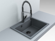 Мойка для кухни Fancy Marble Oregon 58,1х49,2 см литой мрамор серый 108060013