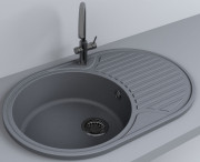 Мойка для кухни Fancy Marble Vermont 77х50 см литой мрамор серый 113080013