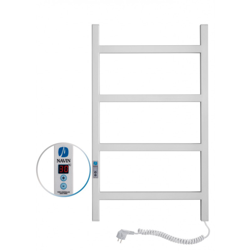 Электрический полотенцесушитель Navin Nordic 500х800 Digital правый окрашенная сталь белый бархат 12-841052-5080