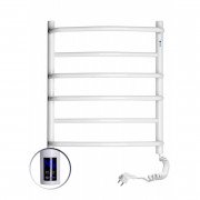 Электрический полотенцесушитель Navin Омега 530х600 правый сенсор с таймером окрашенная сталь белый 12-015033-5360