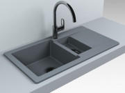 Мийка для кухні Fancy Marble Alabama 77х43 см литий мармур сірий 107080013