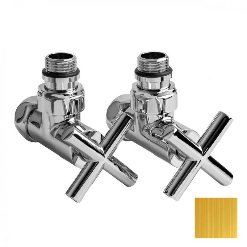 Кран для рушникосушарки кутовий NAVIN Преміум 3/4х1/2 латунь золото 2 шт. 21-431530-4704