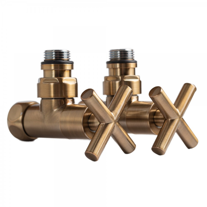 Кран для полотенцесушителя угловой NAVIN Премиум 3/4х1/2 латунь античная бронза 2 шт. 21-531530-4704