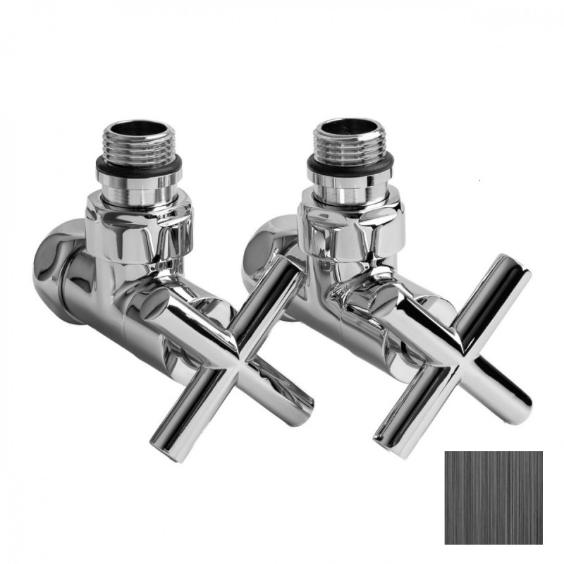 Кран для полотенцесушителя угловой NAVIN Премиум 3/4х1/2 латунь черный 2 шт. 21-631530-4704