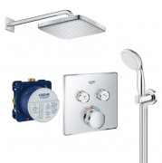 Душевая система скрытого монтажа Grohe Grohtherm SmartControl с Tempesta Cube 250 хром UA26415SC1